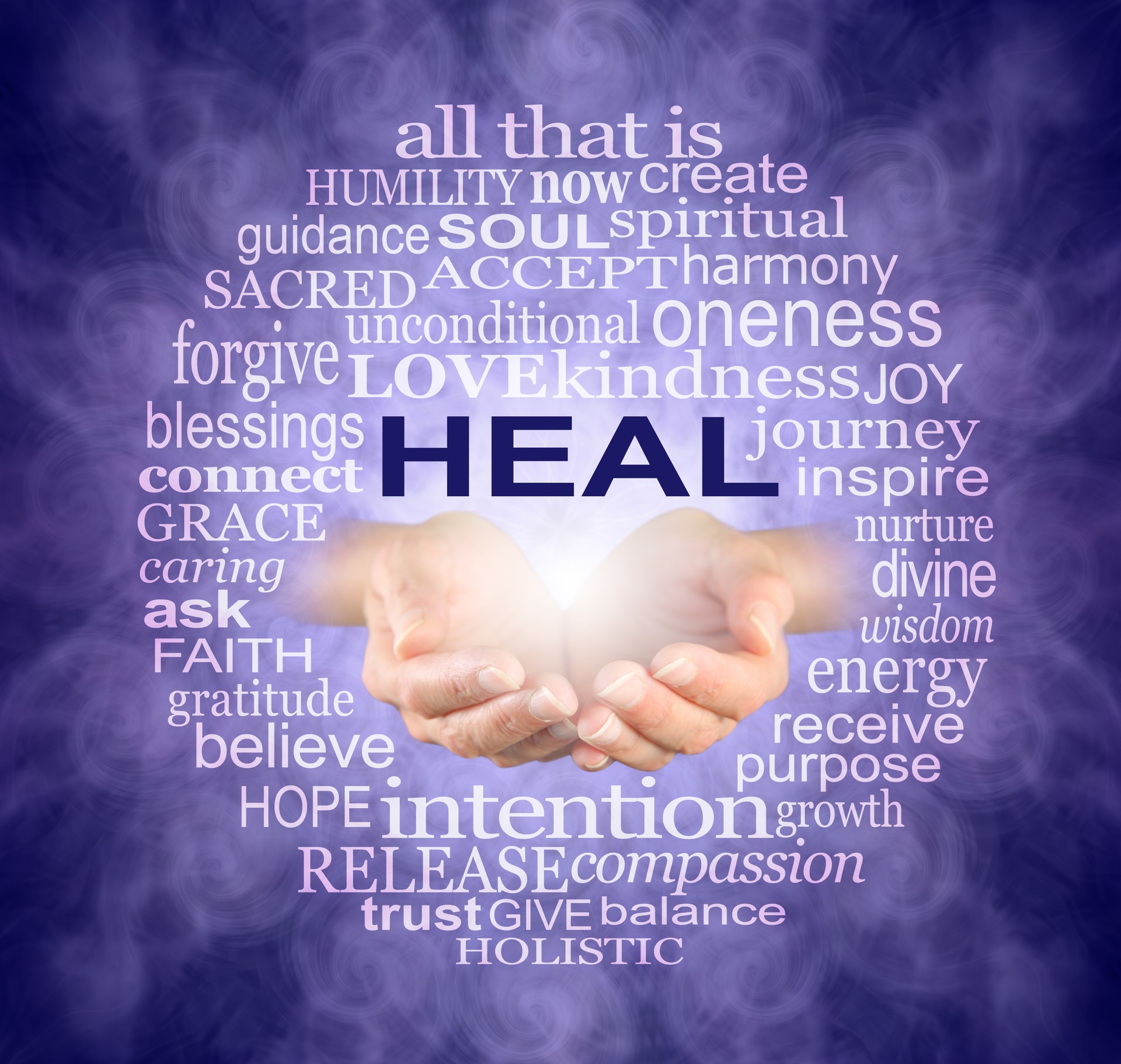 Circle of Healing Words Tag Cloud